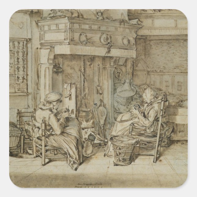 Sticker Carré Intérieur néerlandais, 1617 (Devant)