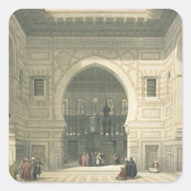 Sticker Carré Interior of the Mosque of Sultan Hasan, Cairo, fro (Devant)