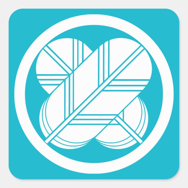 Sticker Carré Intersecting hawk feathers with foot in circle (Devant)