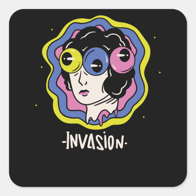 Sticker Carré Invasion (Devant)