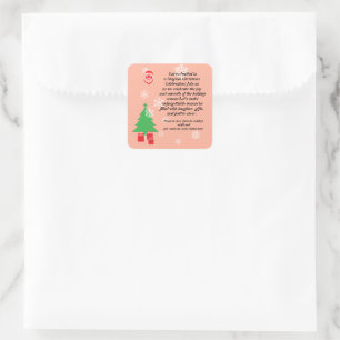 Sticker Carré Invitation de fête de Noël magique Fêtes élégant