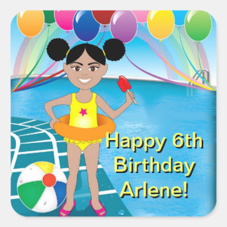 Sticker Carré Invitation de la partie de pool