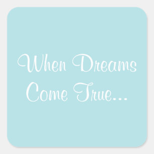 Sticker Carré Invitations customisés en poudre bleu