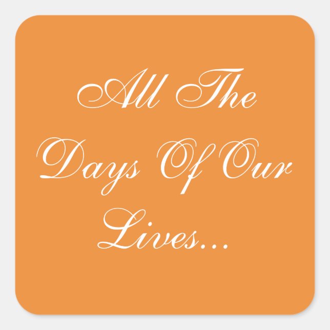 Sticker Carré Invitations personnalisés Cadmium Orange (Devant)