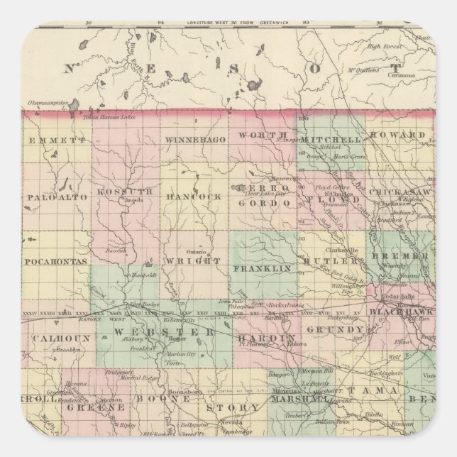 Sticker Carré Iowa 2 (Devant)