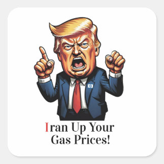 Sticker Carré "Iran, augmentez vos prix du gaz !" Dessin animé T