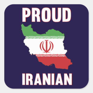 Sticker Carré Iran Fière carte du drapeau iranien Fière