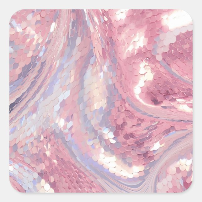 Sticker Carré Iridescent Pink and Purple  (Devant)