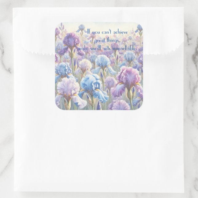 Sticker Carré Iris barbu & Citation	 (Sac)