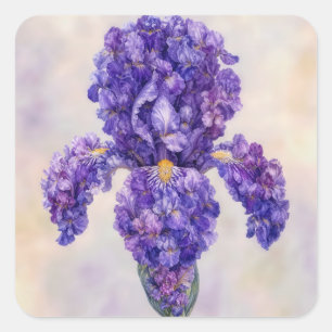 Sticker Carré Iris Violet Fait de Plusieurs