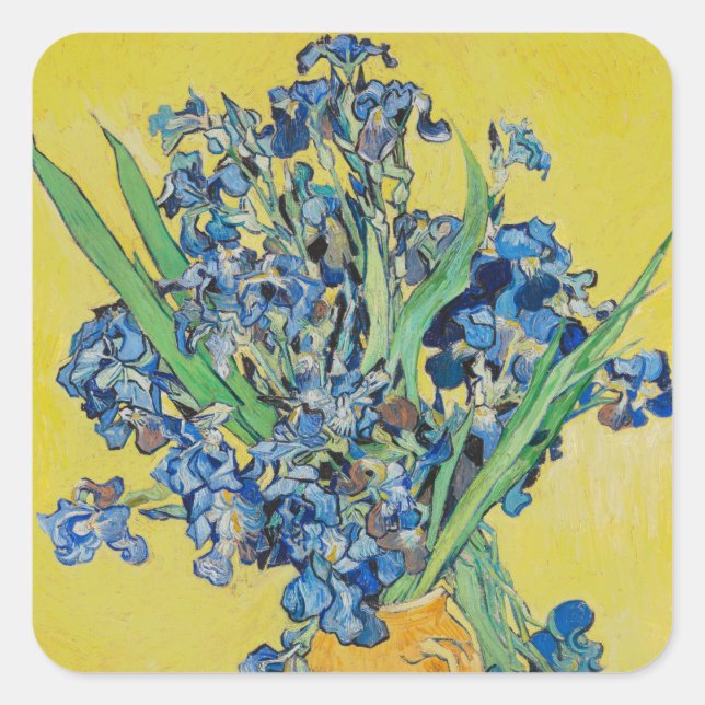 Sticker Carré Irises Vincent van Gogh (Devant)