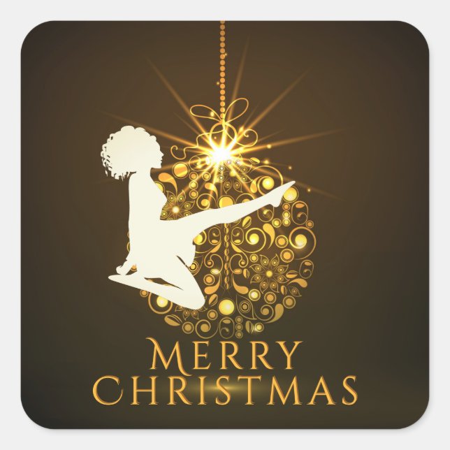 Sticker Carré Irish Dance Soft Shoe Golden Christmas (Devant)