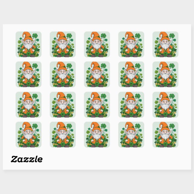 Sticker Carré Irish Gnome (Feuille)
