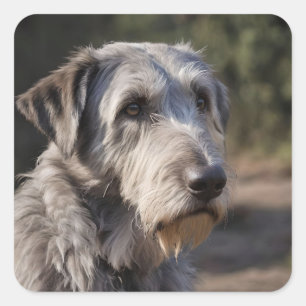 Sticker Carré Irish Wolfhound Je Ne Suis Pas Amusé,