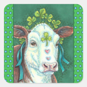 STICKER CARRÉ IRLANDAIS BRED ST. PATRICK'S DAY HEIFER, VACHE SHA