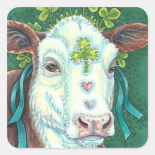 STICKER CARRÉ IRLANDAIS BRED ST. PATRICK'S DAY HEIFER, VACHE SHA