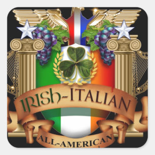 Sticker Carré Irlandais italien tout américain