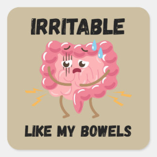 Sticker Carré Irritable comme mes intestins
