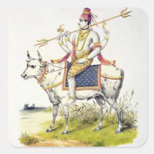Sticker Carré Ishana ou Shiva, gravé par C. de Motte (1785-183