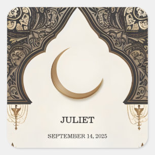 Sticker Carré Islam Nikah Arabe Walima Fête de Fiançailles Musul