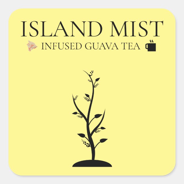 STICKER CARRÉ ISLAND MIST INFUSÉ GUAVA TEA (Devant)