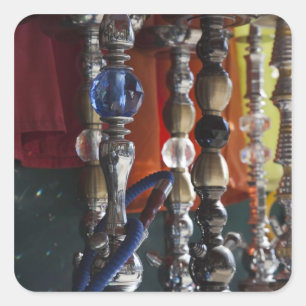 Sticker Carré Israël, Tel Aviv, Jaffa, tuyaux d'eau de sheesha