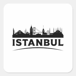 Sticker Carré Istanbul Turquie City Cityscape Skyline Idée cadea