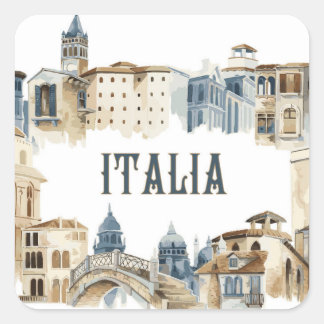 Sticker Carré Italie Architecture Italia