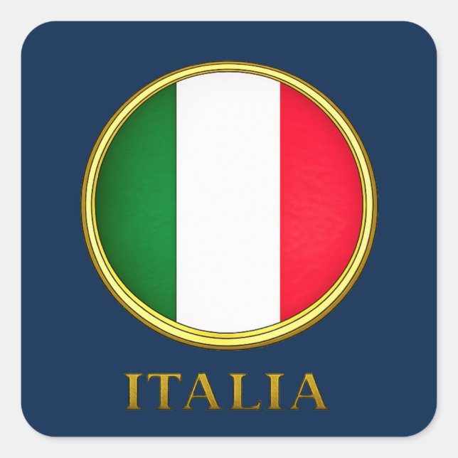 Sticker Carré Italie - Drapeau Italien (Devant)