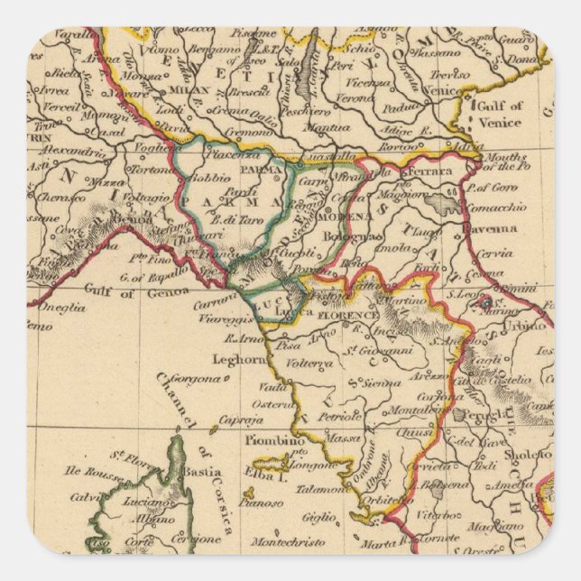 Sticker Carré Italie du Nord (Devant)