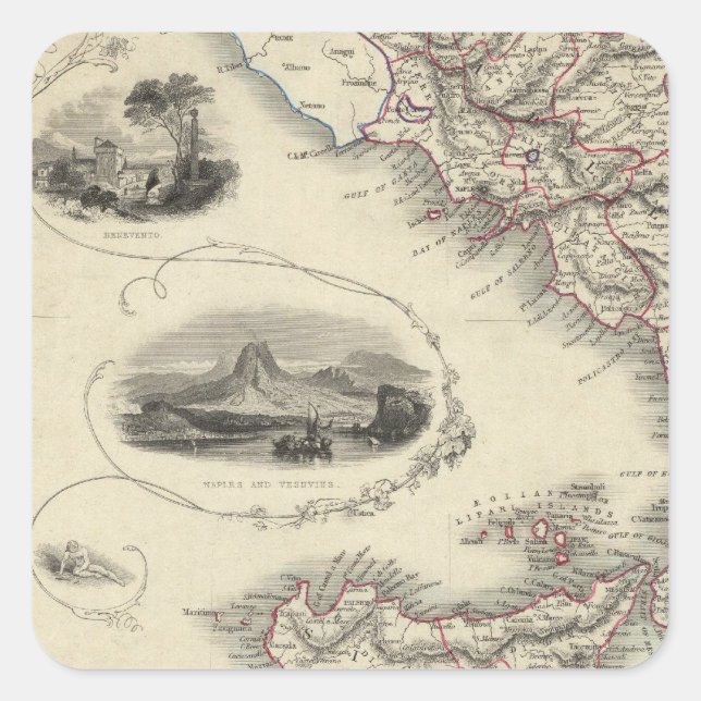Sticker Carré Italie du Sud 3 (Devant)