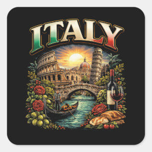 Sticker Carré Italie Éternelle
