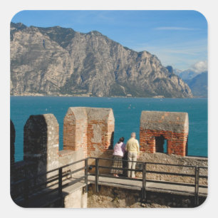 Sticker Carré Italie, Malcesine, vue de la tour du château de