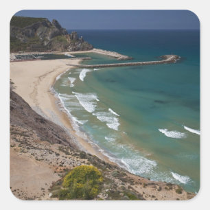 Sticker Carré Italie, Sardaigne, Buggerru. Plage de Buggerru et