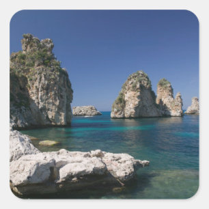 Sticker Carré Italie, Sicile, Scopello, Rocks par Tonnara