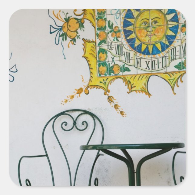 Sticker Carré ITALIE, Sicile, TAORMINA : Bam, Bar Café Détails (Devant)