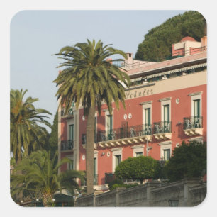 Sticker Carré ITALIE, Sicile, TAORMINE : Hotel Schuler