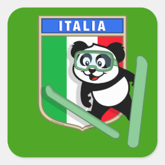 Sticker Carré Italie Ski-jumping Panda