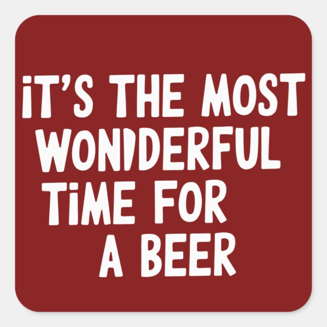 Sticker Carré It's The Most Wonderful Time For A Beer Christmas (Devant)