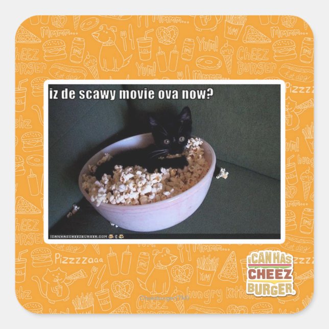 Sticker Carré Iz de scawy film ova maintenant? (Devant)