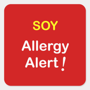 Sticker Carré j4 - Alerte allergique - SOY.