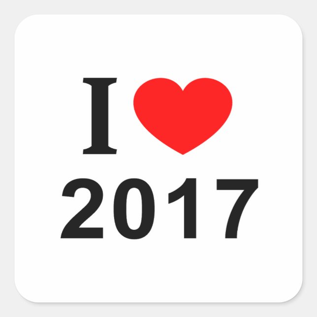 STICKER CARRÉ J' ❤️ 2017 J'AIME 2017 J'AIME 2017 (Devant)