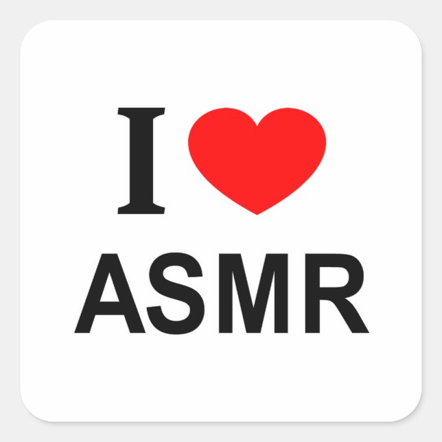 STICKER CARRÉ J'❤️ ASMR J'AIME ASMR I COEUR ASMR (Devant)