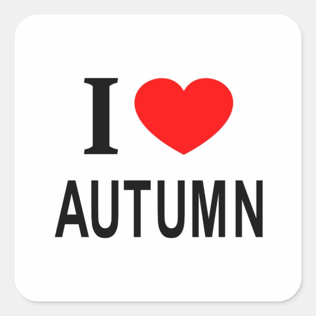 STICKER CARRÉ J ❤️ AUTOMNE J'AIME AUTOMNE J'AIME AUTOMNE J'AI CO (Devant)