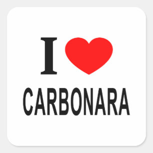 STICKER CARRÉ J'❤️ CARBONARA J'AIME CARBONARA I COEUR CARBONARA