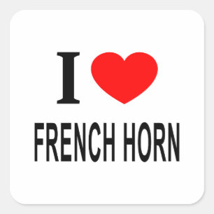 STICKER CARRÉ J'❤️ COR FRANÇAIS J'AIME COR FRANÇAIS J'AIME COR F