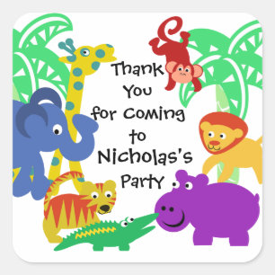 Sticker Carré J est pour Jungle