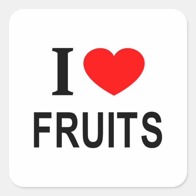STICKER CARRÉ J' ❤️ FRUITS J'AIME FRUITS J'AIME FRUITS (Devant)
