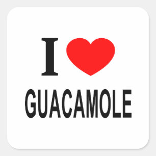 STICKER CARRÉ J'❤️ GUACAMOLE J'AIME GUACAMOLE J'AIME GUACAMOLE