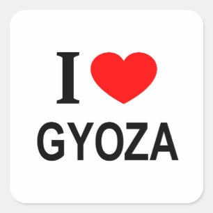 STICKER CARRÉ J'❤️ GYOZA J'AIME GYOZA J'AIME GYOZA J'AIME LE COE